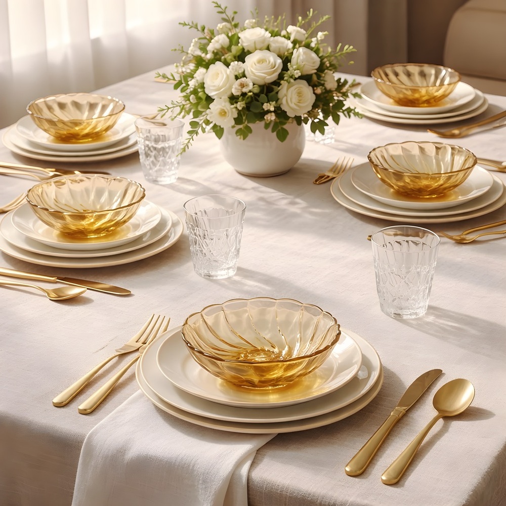 Vintage Hazel-Atlas Amber Glass Bowls - Set of 6